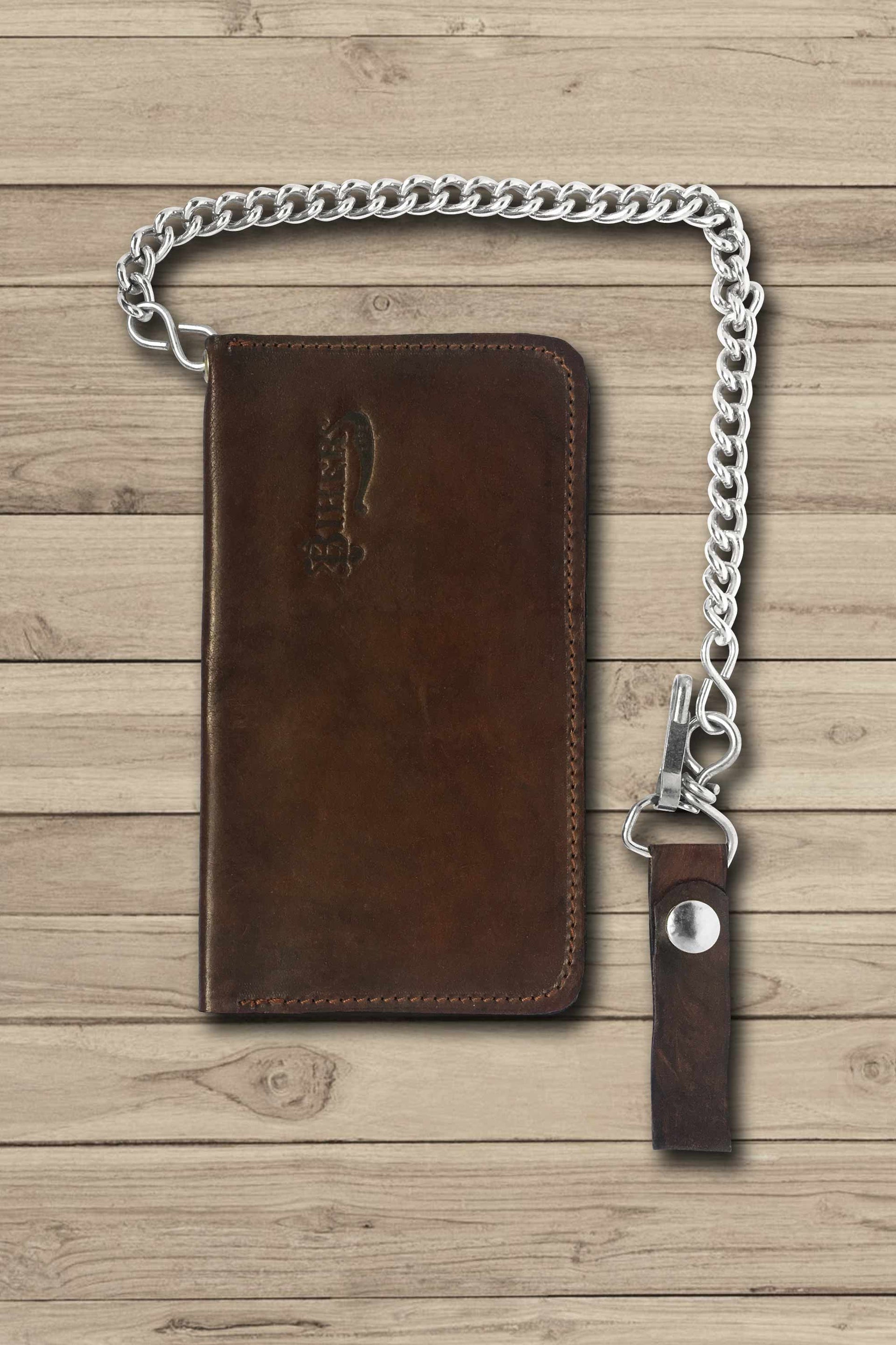 Porta Banconote Portafoglio Uomo In Vera Pelle Con Catena - 19 Portacarte, RFID, Con Portamonete I Miei Ordini - Foto 8