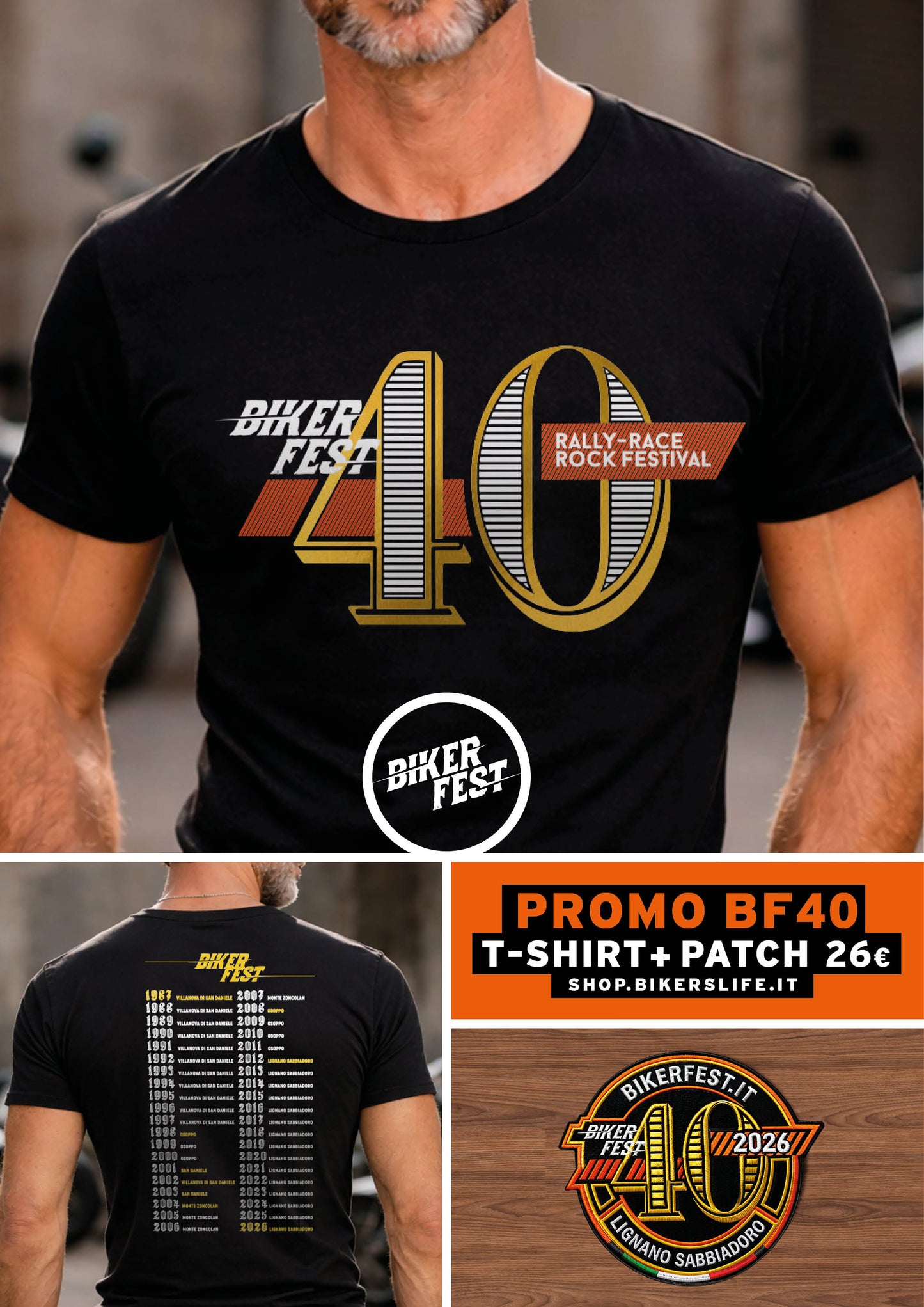 Tshirt + Patch 40° Biker Fest International  