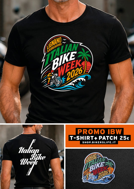 PRE-ORDER 1: TSHIRT + PATCH ITALIAN BIKE WEEK 2026