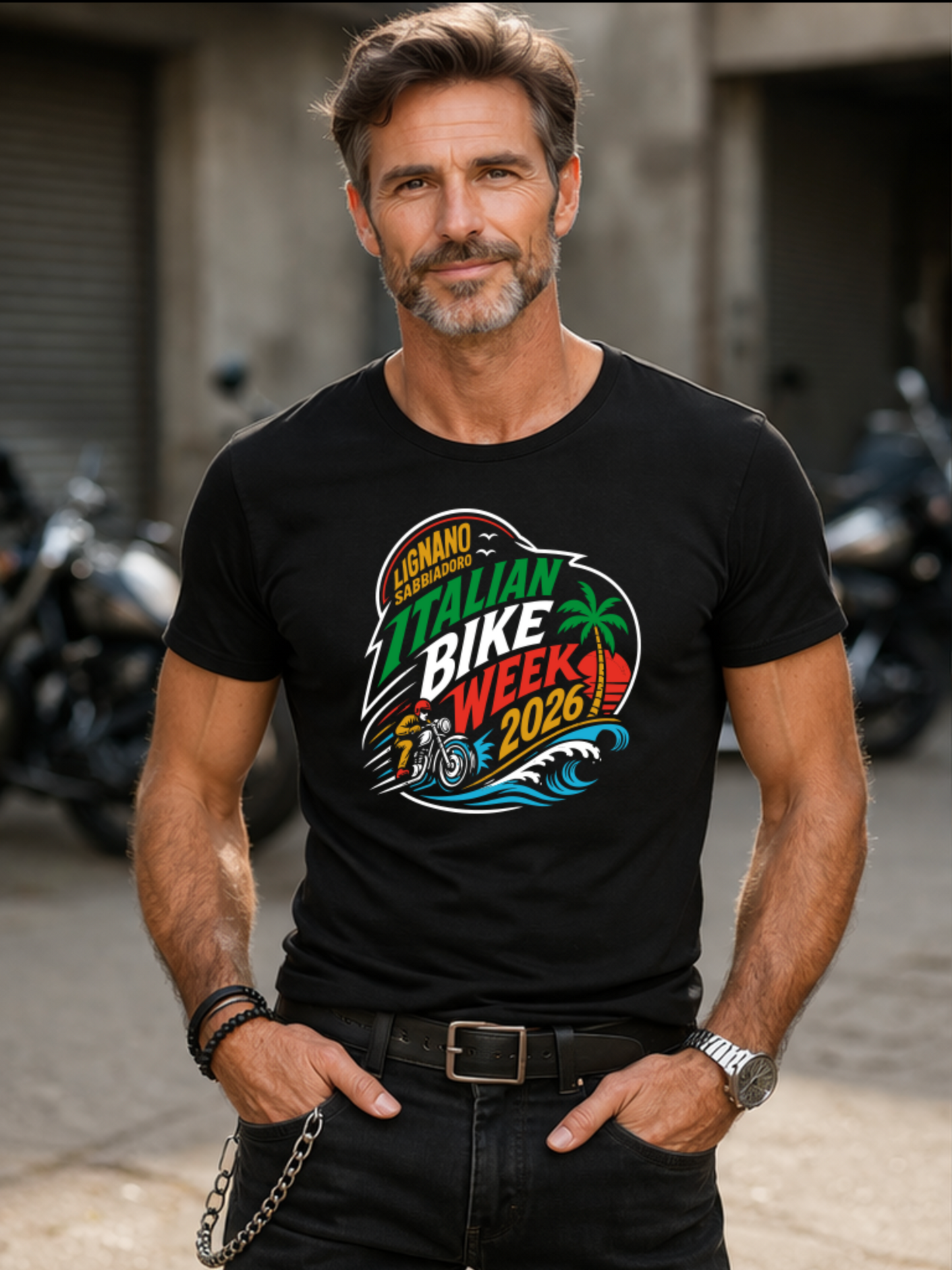 PRE-ORDER 2: TSHIRT + PATCH ITALIAN BIKE WEEK 2026 + OCCHIALI JOHN DOE