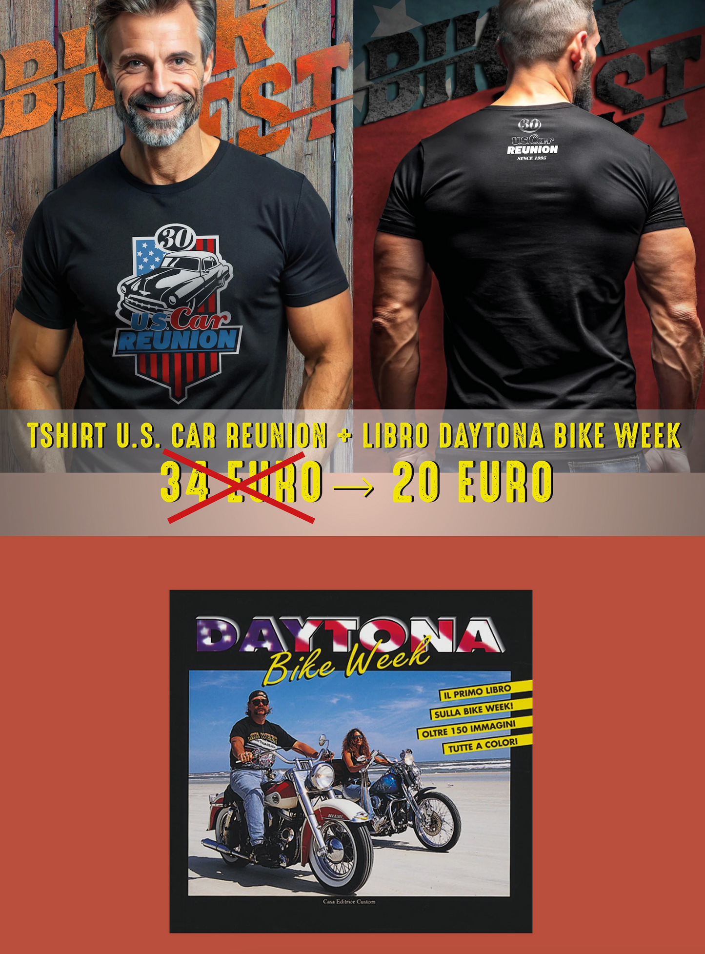TSHIRT U.S. CAR + DAYTONA BIKE WEEK